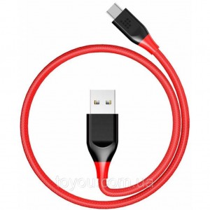 Дата кабель USB 2.0 AM to Type-C 1.0 m ATC5 Nylon Red Tronsmart (235691)