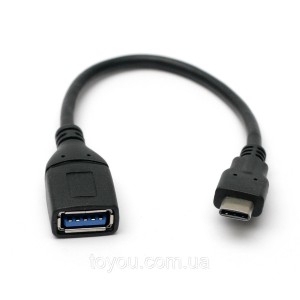 Кабель PowerPlant USB 3.0 Type-C – USB 0.15 м