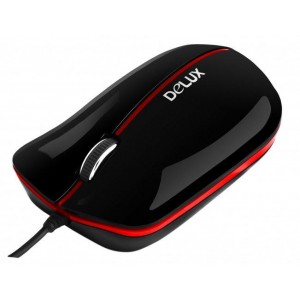 Компьютерная мышь Delux DLM-390, USB black/red