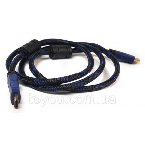 Видео кабель PowerPlant HDMI - HDMI, 1.5м, позолоченные коннекторы, 1.4V, Nylon