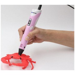 3D Ручка PEN-2 з LCD-дисплеєм + Пластик! Крута ручка для малювання! РОЖЕВА
