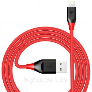 Дата кабель USB 2.0 AM to Lightning 1.2 m MFi 19AWG Nylon Red Tronsmart (210342)