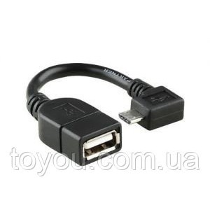 Перехідник OTG @LUX™ micro USB to USB гнучкий L, кутовий