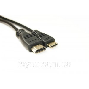 Відео кабель PowerPlant HDMI mini HDMI, 2м, позолочені конектори, 1.4 V