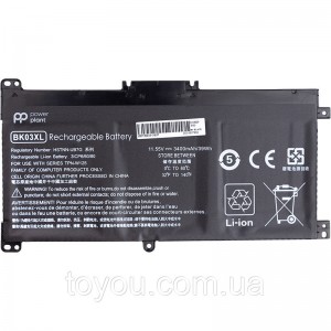 Акумулятори PowerPlant для ноутбуків HP Pavilion X360 (BK03XL) 11.55V 3400mAh