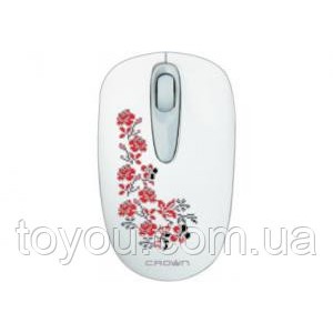 Комп'ютерна миша CROWN CMM-60 white (red) UKR