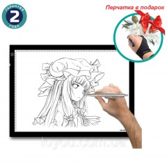 LED планшет (светокопировальный) Huion A3 + перчатка