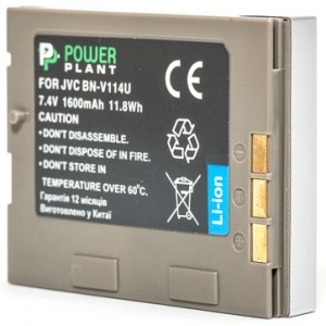 Акумулятор PowerPlant JVC BN-V114U 1600mAh