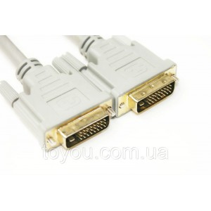 Відео кабель PowerPlant DVI-D 24M-24M, 1.5 м, Double ferrites
