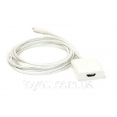 Видео кабель PowerPlant HDMI female - USB Type-C, 1.8м