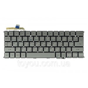 Клавіатура для ноутбука ACER Aspire S7-191 підсвічування клавіш, сріблястий, без кадру