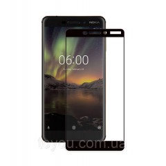 Защитное стекло Full screen PowerPlant для Nokia 6.1, Black