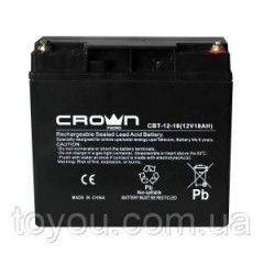 Сухий герметичний свинцево - кислотний акумулятор CROWN CBT-12-18