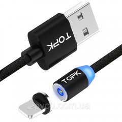 Кабель магнітний 3в1 Moon Lightning, microUSB, Type-C 1m Gravity (метал) Apple Lightning