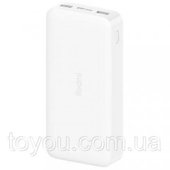 Універсальний Банк заряду (PowerBank) Xiaomi 20000 mAh USB Redmi Fast Charge White