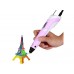 3D Ручка PEN-2 з LCD-дисплеєм + Пластик! Крута ручка для малювання! РОЖЕВА