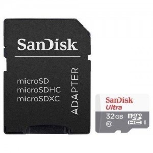 Карта SanDisk MicroSDHC Ultra 32GB Class 10 80MB/s + Переходник