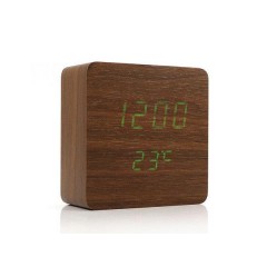 Стильные настольные часы под дерево VST872 с подсветкой