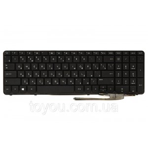 Клавіатура для ноутбука HP 250 G2, G3; 255 G2, G3; 256 G2, G3 чорний, чорний кадр