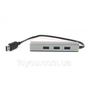 Перехідник PowerPlant 3 порти USB 3.0 + Gigabit Ethernet