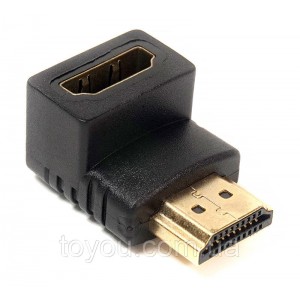 Перехідник PowerPlant HDMI AF - HDMI AM, нижній кут