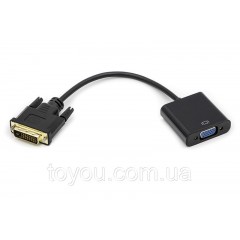 Кабель-перехідник PowerPlant DVI-D Dual Link (M) - VGA (F) 0.15 м