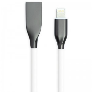 Кабель PowerPlant USB - Lightning, 2м, силікон, білий Кабель PowerPlant USB - Lightning, 2м, силікон, білий