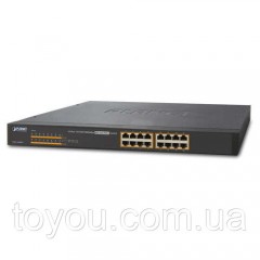 Неуправляемый гигабитный коммутатор PoE Planet GSW-1600HP (16-Port 10/100/1000Mbps 802.3at PoE+)