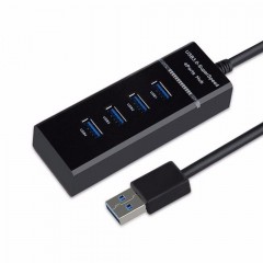 Концентратор (Хаб) USB30-HUB M303 4-х портовий компактний USB HUB 3.0 Чорний