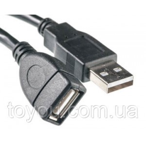 Кабель PowerPlant USB 2.0 AF – AM, 0.1 м