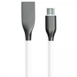Кабель PowerPlant USB - microUSB, 1м, силікон, білий
