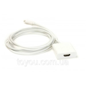 Видео кабель PowerPlant HDMI female - USB Type-C, 1.8м