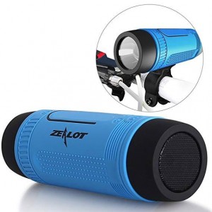 Мини-Колонка Bluetooth Zealot S1 LED + фонарик для велосипеда (Оригинал) + Крепление на руль
