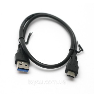 Кабель PowerPlant USB 3.0 AM – Type-C 0,5 m