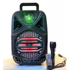Переносная Колонка Караоке с Bluetooth UBS-4002 BIG LED, пульт + микрофон