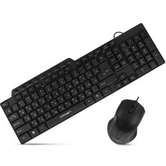 Комплект проводной клавиатуры и мыши CROWN CMMK-520В