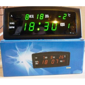 Настільні електронні LED годинник 909-А (календар, температура, будильник)