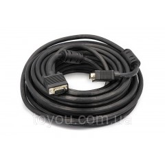Відео кабель PowerPlant VGA-VGA, 15м, Double ferrites