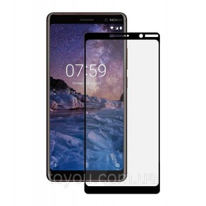 Защитное стекло Full screen PowerPlant для Nokia 7 Plus, Black