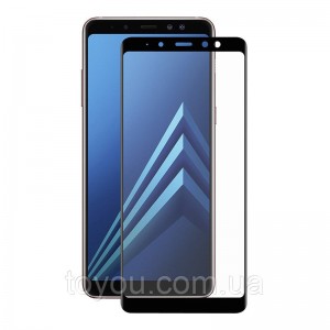 Захисне скло Full screen PowerPlant для Samsung Galaxy A8+ (2018), Black