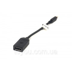 Кабель-перехідник PowerPlant mini DisplayPort (Thunderbolt) M — DisplayPort F, 0.2 м