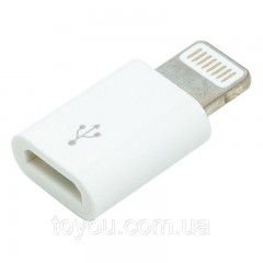 Переходник PowerPlant micro USB (F) - Lightning (M)