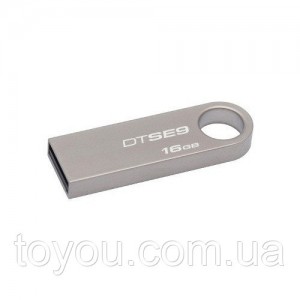USB Флеш-накопичувач 16GB Kingston DataTraveler SE9H Silver Метал