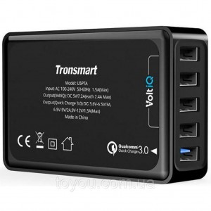 Зарядное устройство Tronsmart U5PTA Quick Charge 3.0 Rapid Desktop Charger Black (210781)