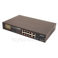 Неуправляемый гигабитный коммутатор PoE Planet GSD-1002VHP (8Port 10/100/1000Mbps 802.3atPoE+2Port 1