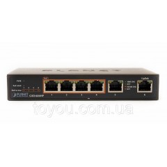 Гігабітний комутатор для будинку і малого офісу Planet GSD-604HP (4-Port 802.3 at PoE + 2-Port 10/100/1