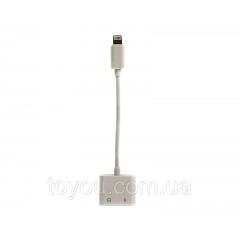 Переходник PowerPlant Lightning 2 в 1, Audio 3.5 мм - Lightning