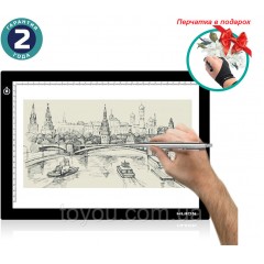 LED планшет (светокопировальный) Huion L4S + рукавичка