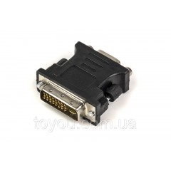 Перехідник PowerPlant VGA - DVI-I (24+5 pin), чорний