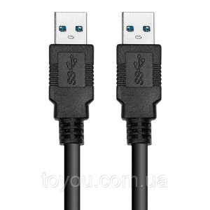Кабель PowerPlant USB 3.0 AM – AM, 1.5 м, чорний